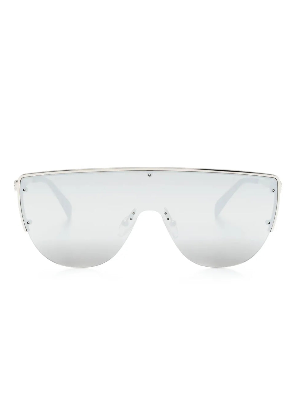 skull-stud shield-frame sunglasses