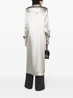 satin silk-blend long shirt
