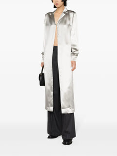 satin silk-blend long shirt