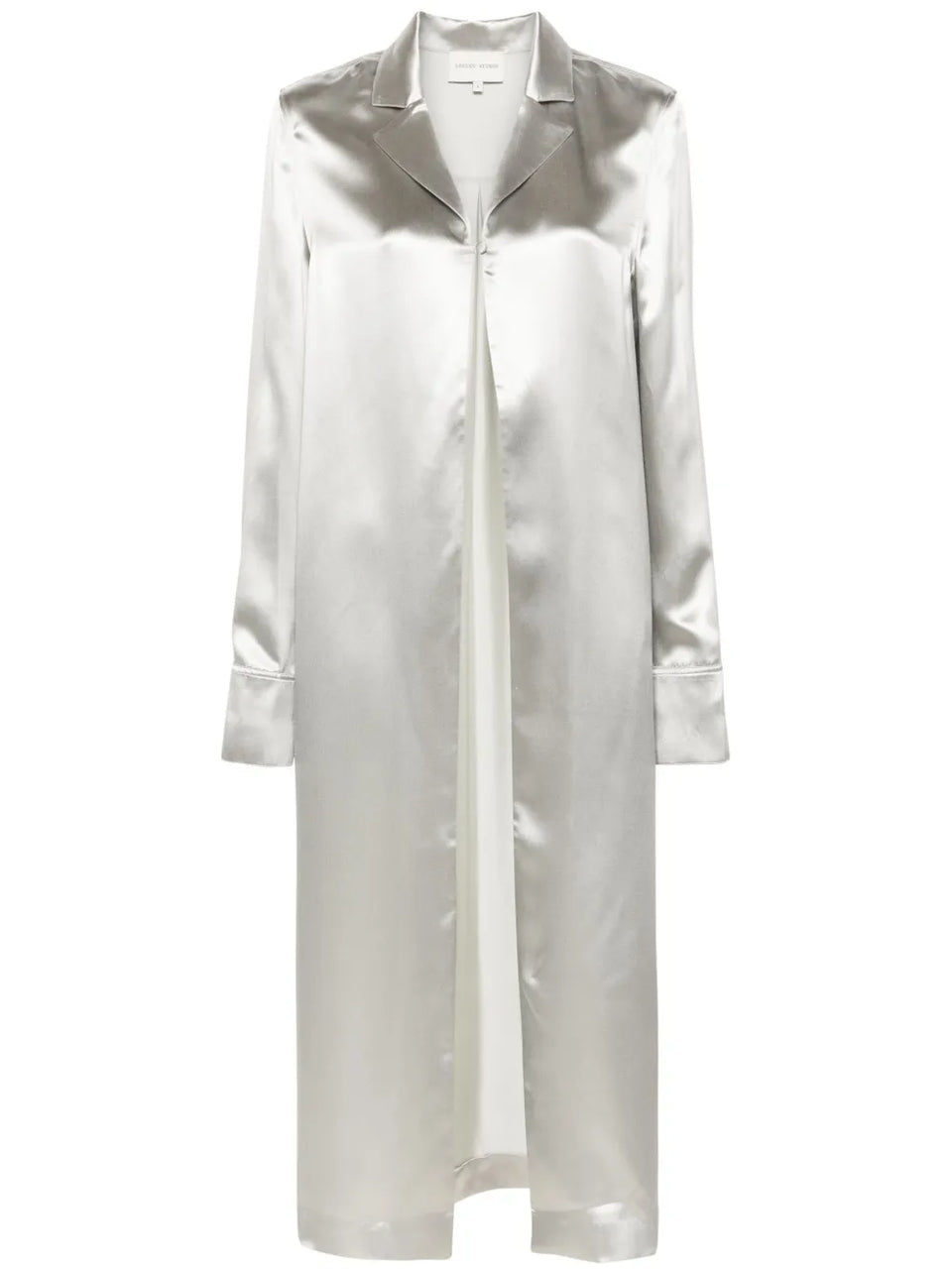 satin silk-blend long shirt