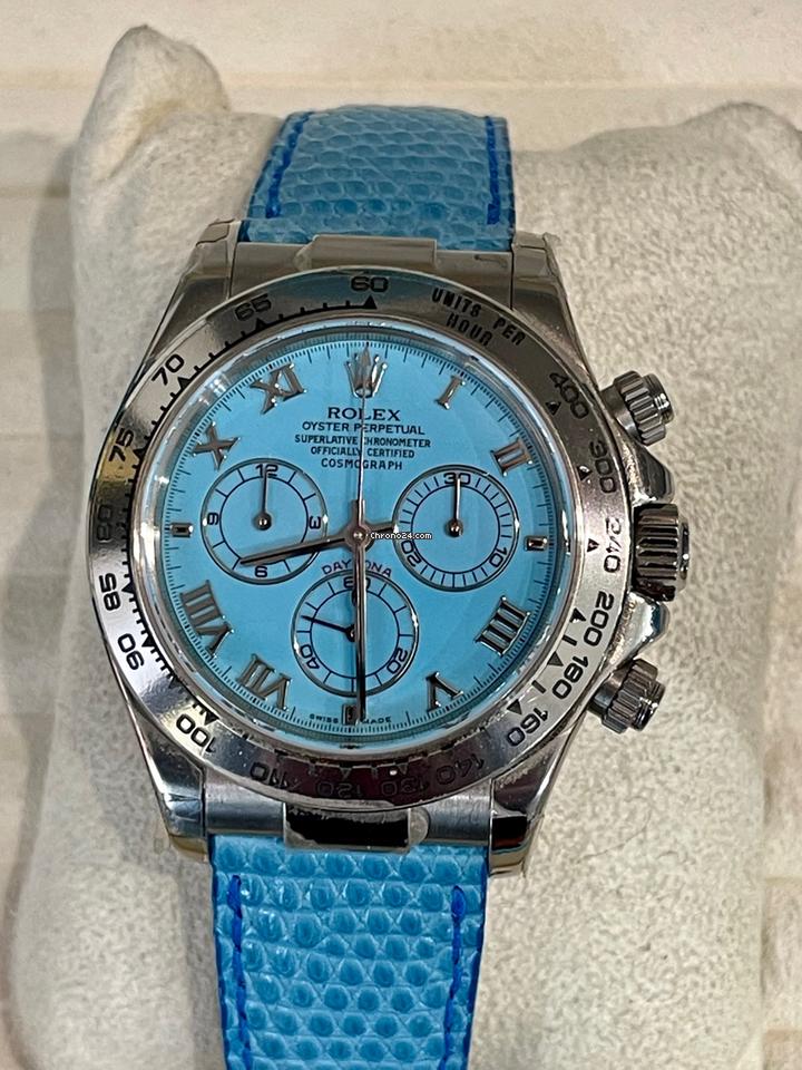 Rolex | Daytona | 116519 | White gold | 40 mm | Leather | Blue | Automatic