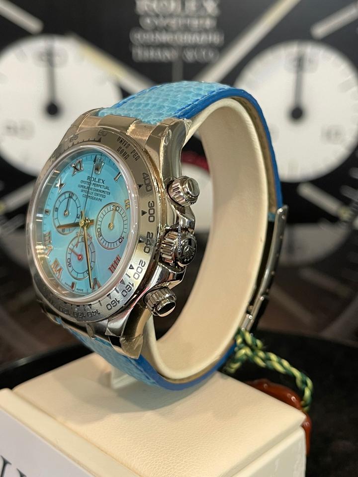 Rolex | Daytona | 116519 | White gold | 40 mm | Leather | Blue | Automatic