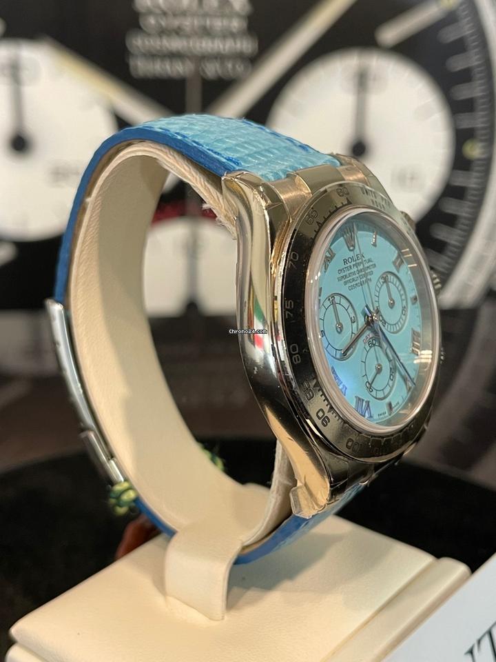 Rolex | Daytona | 116519 | White gold | 40 mm | Leather | Blue | Automatic