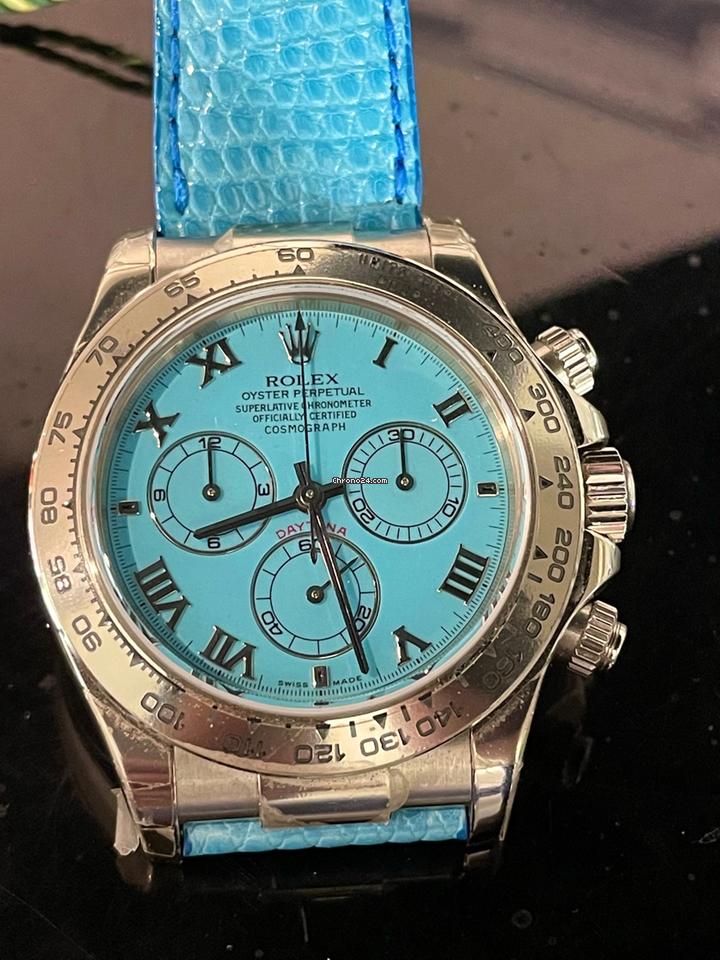 Rolex | Daytona | 116519 | White gold | 40 mm | Leather | Blue | Automatic