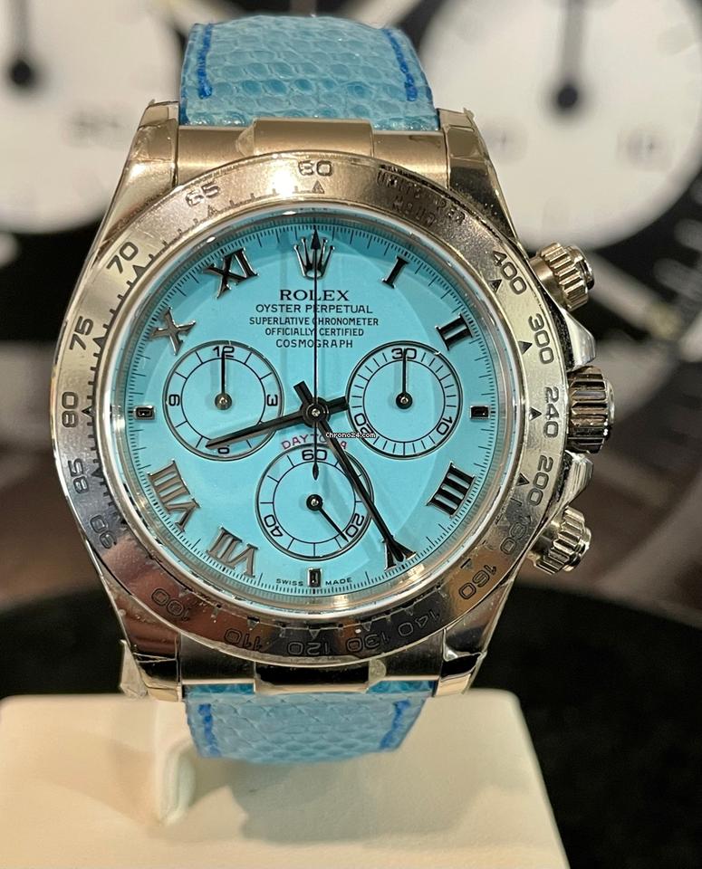 Rolex | Daytona | 116519 | White gold | 40 mm | Leather | Blue | Automatic