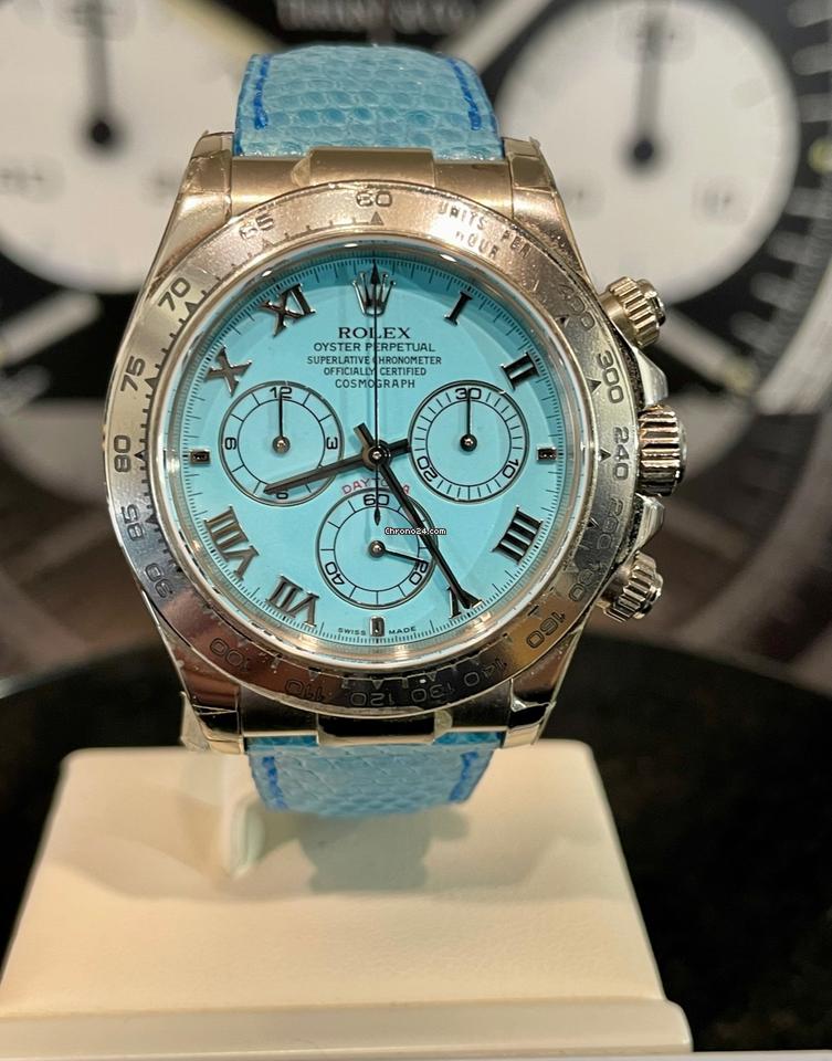 Rolex | Daytona | 116519 | White gold | 40 mm | Leather | Blue | Automatic