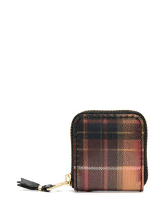 tartan-check lenticular wallet