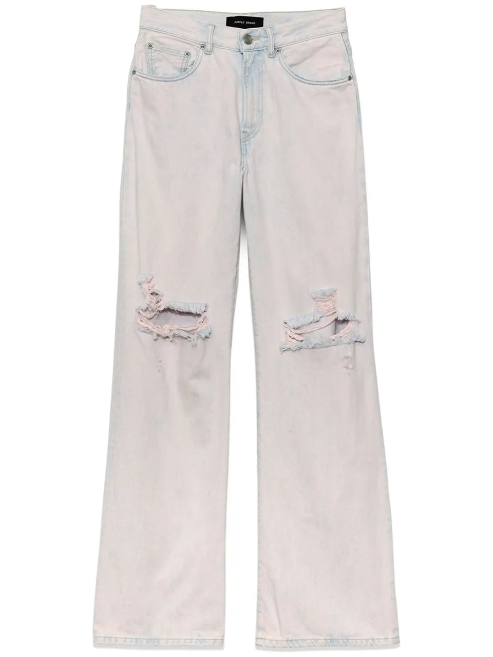 wide-leg ripped jeans