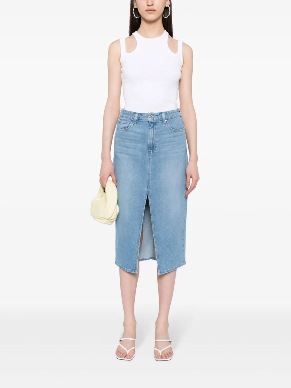 Angela denim midi skirt
