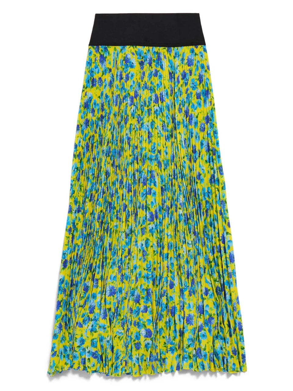 floral-print pleated midi skirt