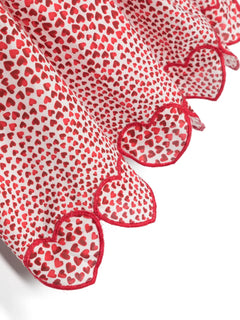 heart-print cotton midi dress