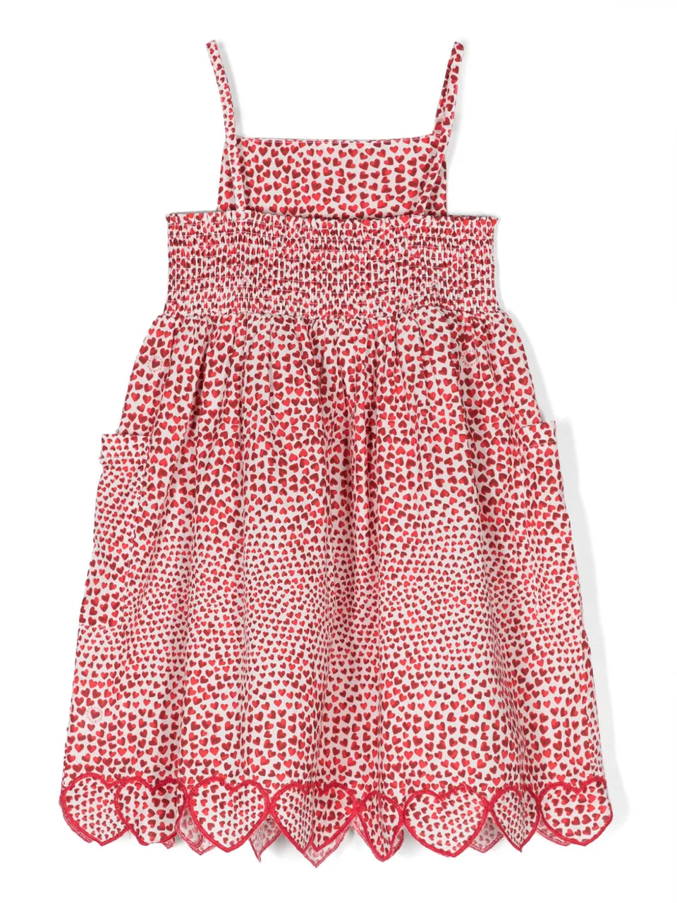 heart-print cotton midi dress