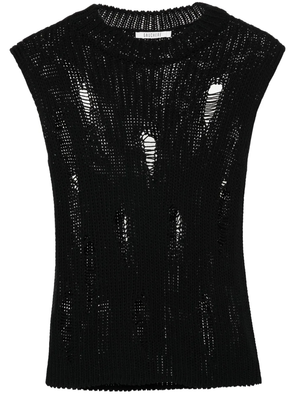 distressed cotton vest