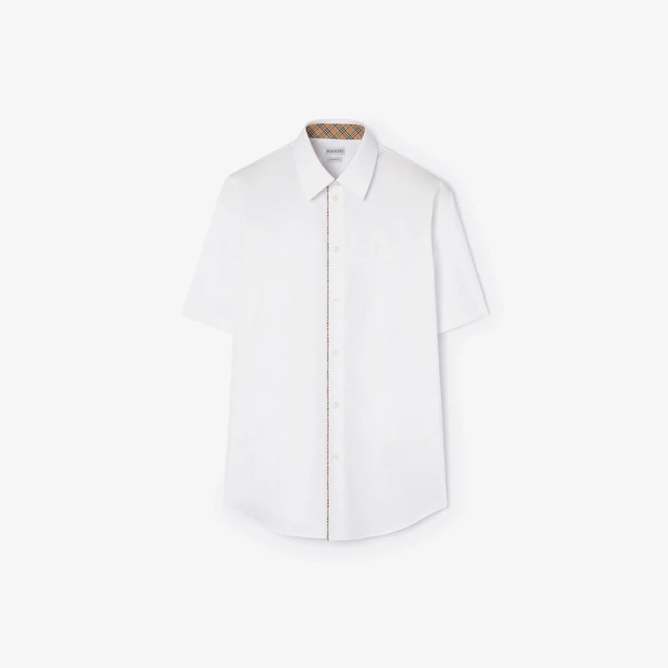 Burberry Check Piping Cotton Poplin Shirt