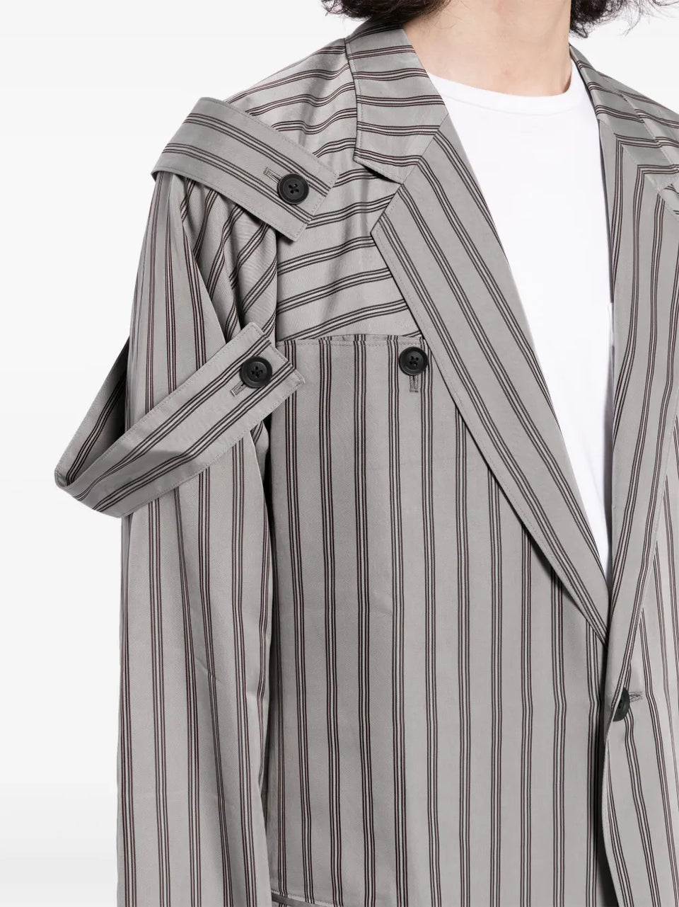 epaulette-detail pinstripe blazer
