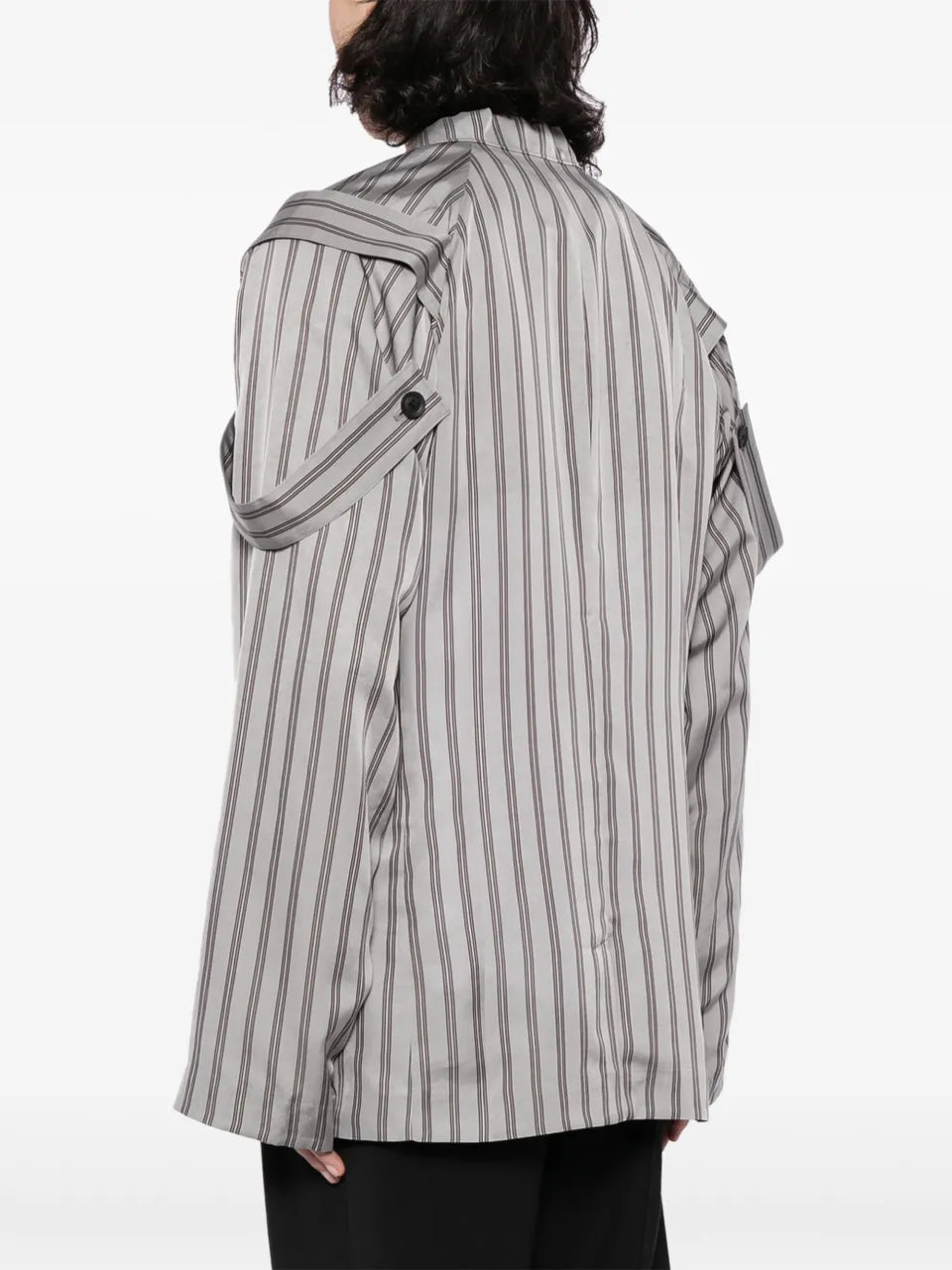 epaulette-detail pinstripe blazer