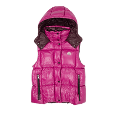 Moncler Luzule Oversized Puffer Vest Fuchsia/Berry