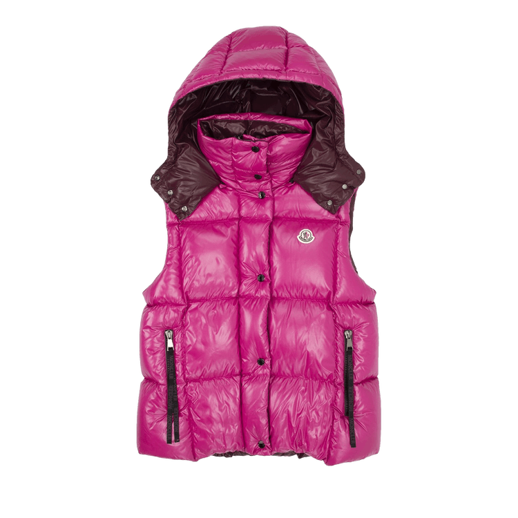 Moncler Luzule Oversized Puffer Vest Fuchsia/Berry