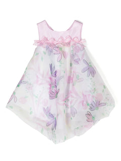 floral-print satin dress