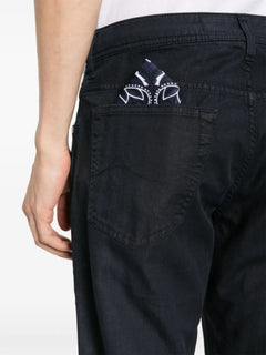 scarf-detail straight trousers