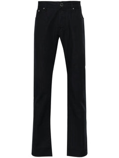 scarf-detail straight trousers