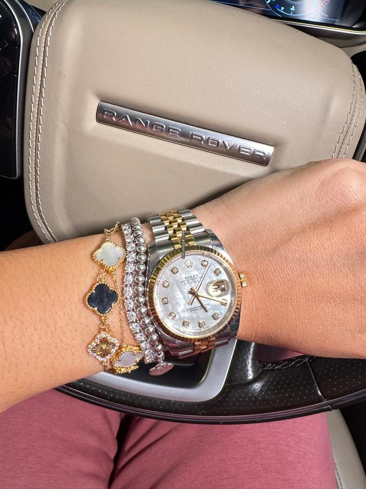 Rolex | Datejust | 116233 | Yellow gold | 36 mm | Gold/Steel | White | Automatic
