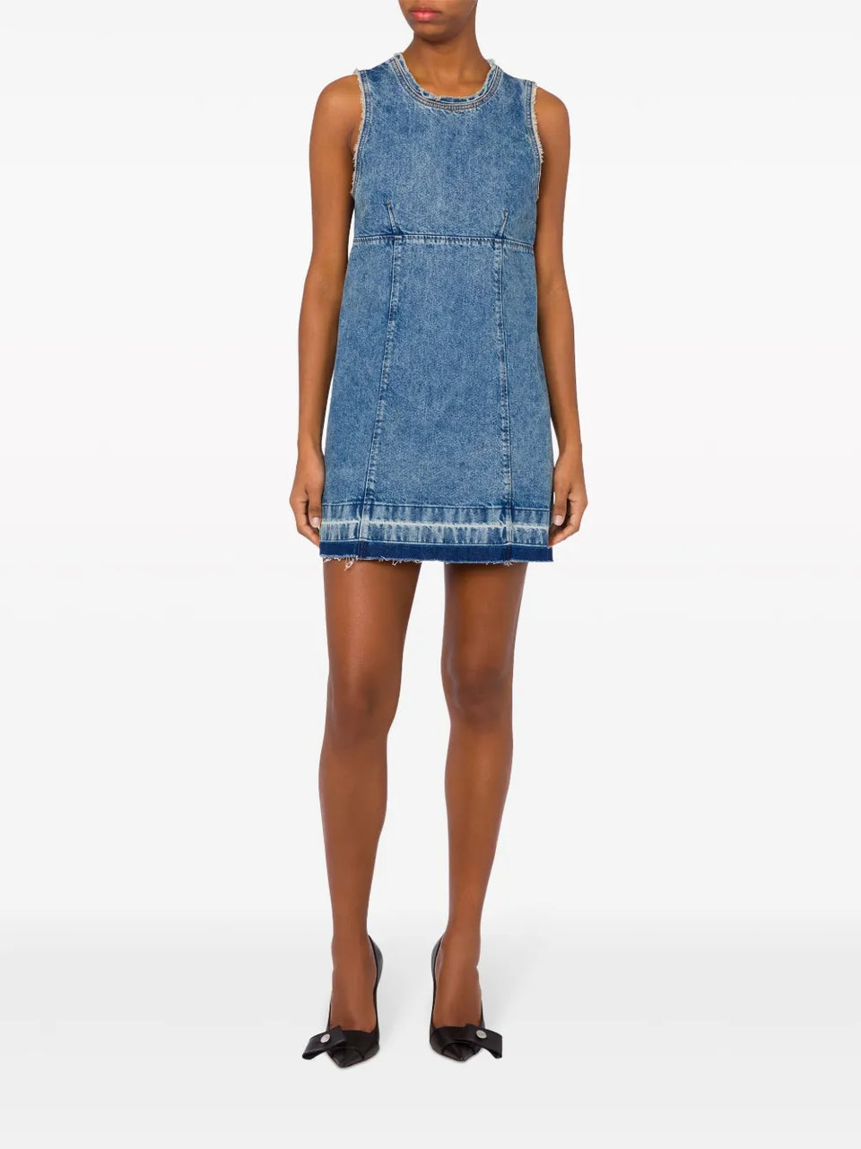 appliquéd denim minidress