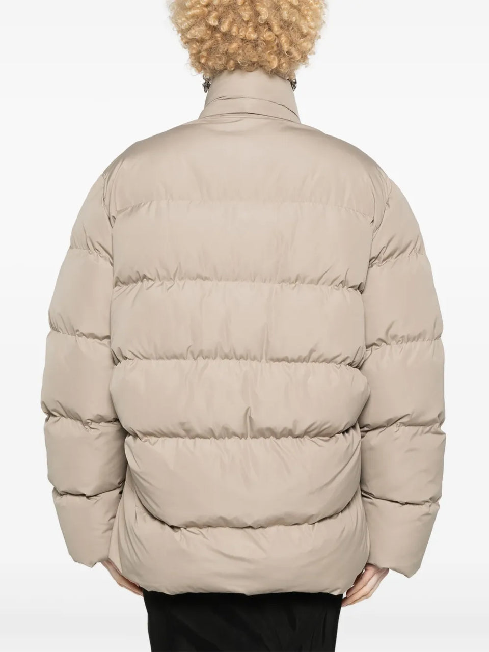 logo-embroidered puffer jacket