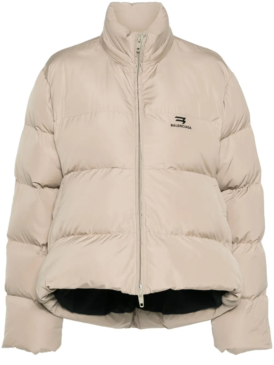 logo-embroidered puffer jacket