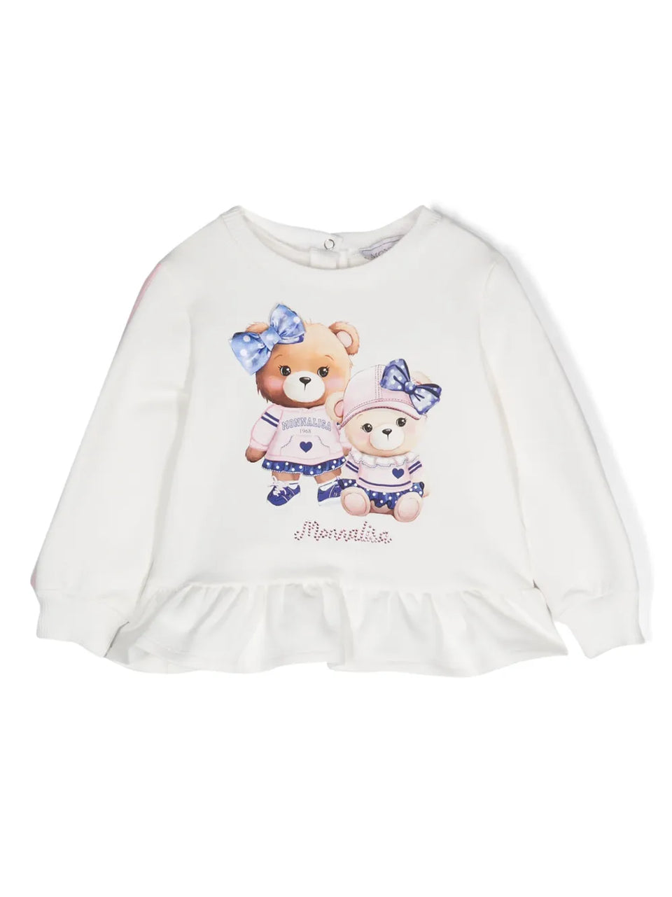 teddy bear-print cotton sweatshirt