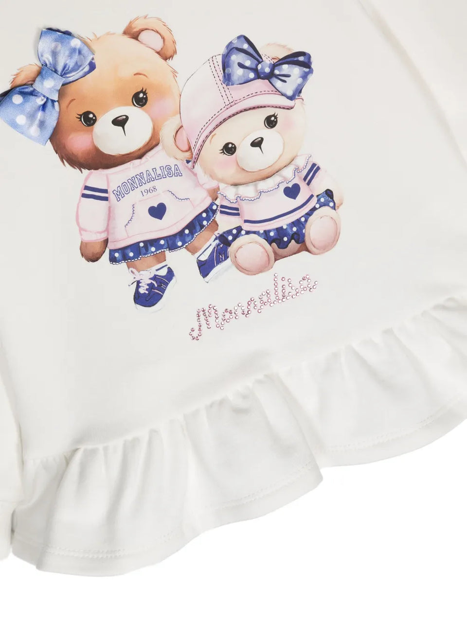 teddy bear-print cotton sweatshirt