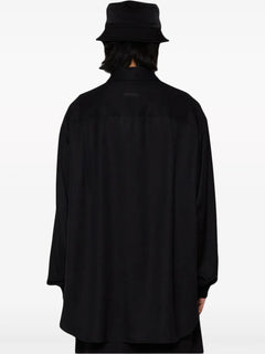 layered drop-shoulder shirt