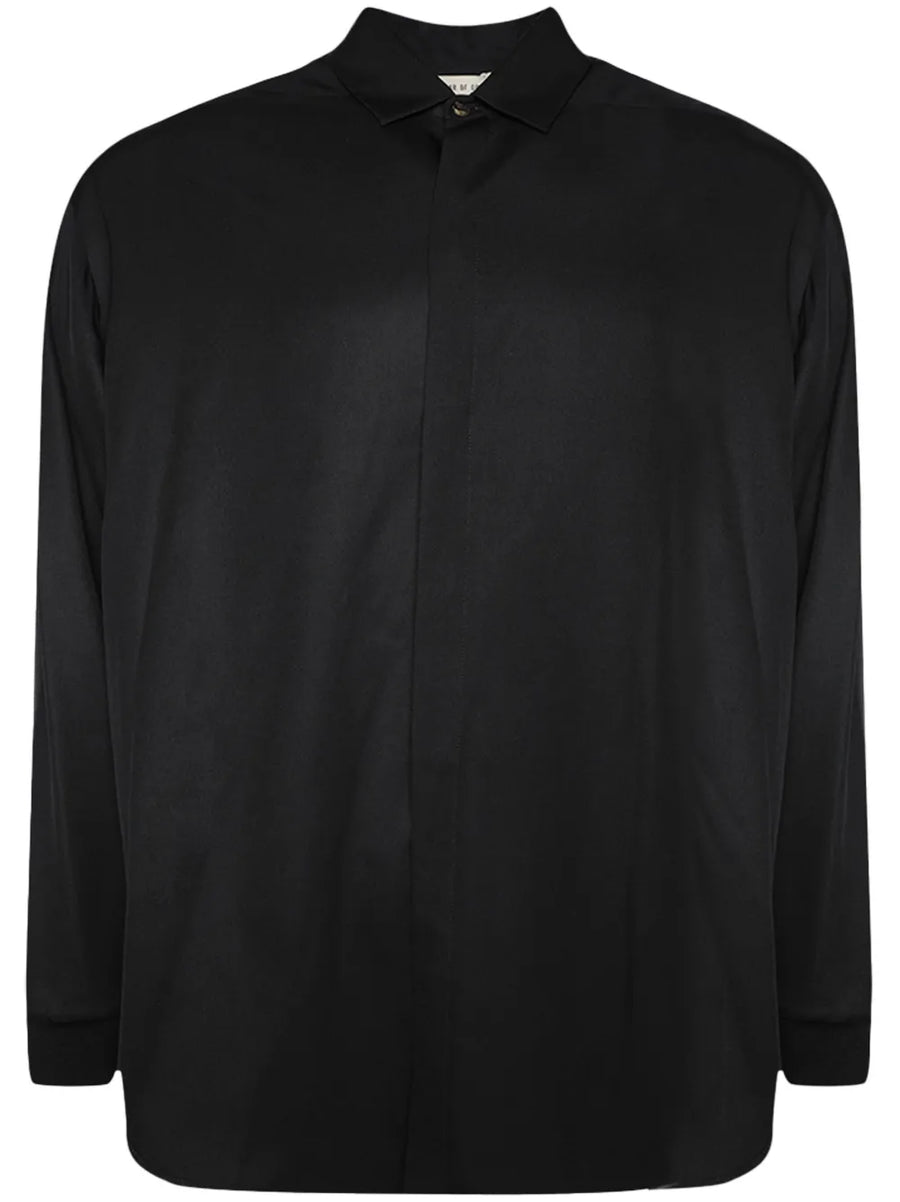 layered drop-shoulder shirt