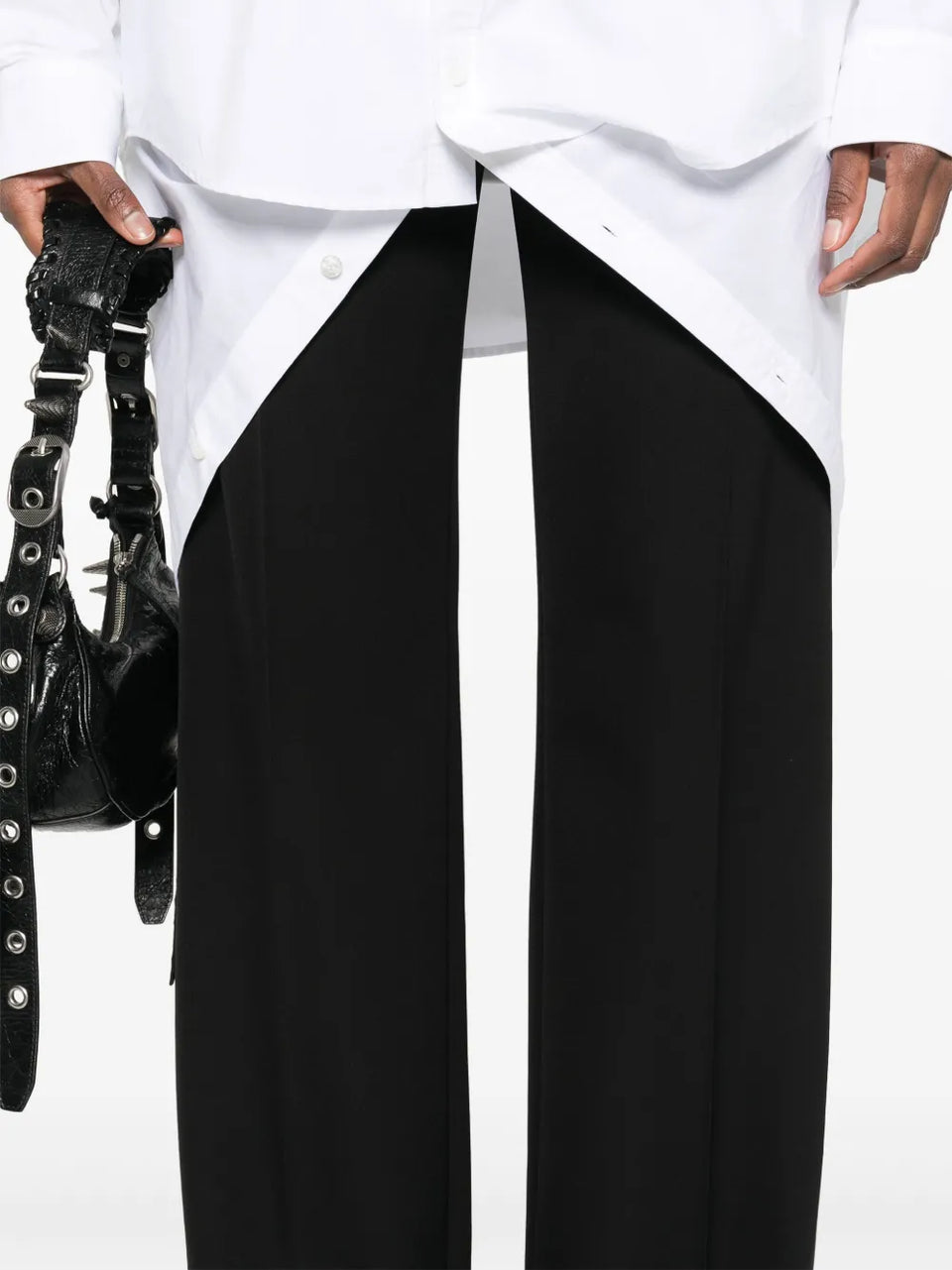 straight-leg tailored wool trousers