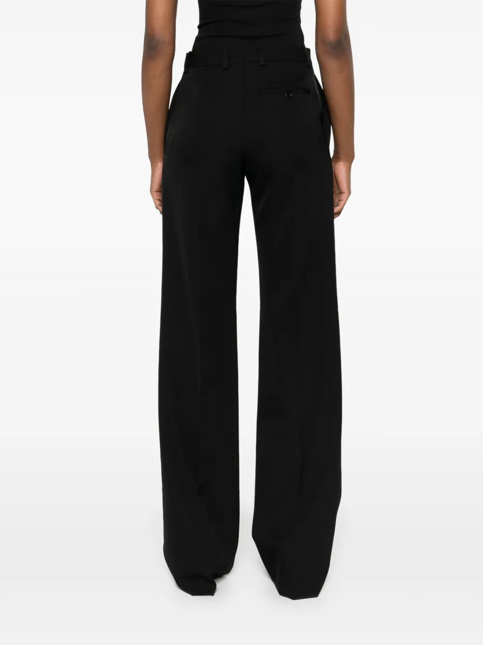 straight-leg tailored wool trousers