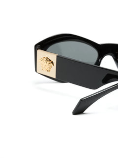 Medusa plaque irregular-frame sunglasses