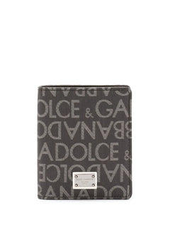 coated jacquard bi-fold card holder