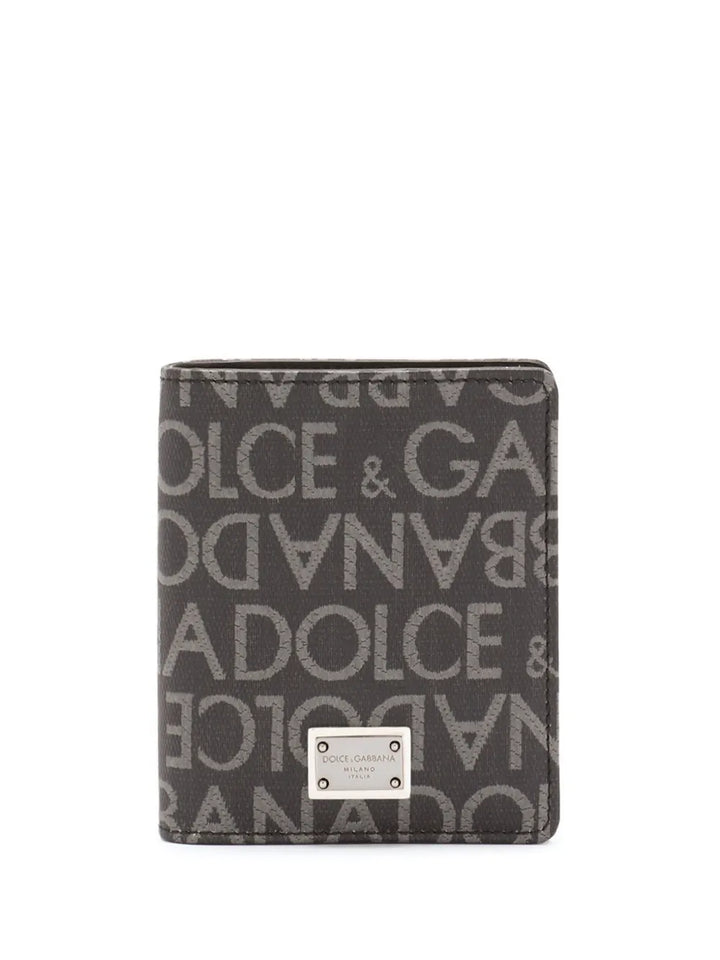 coated jacquard bi-fold card holder