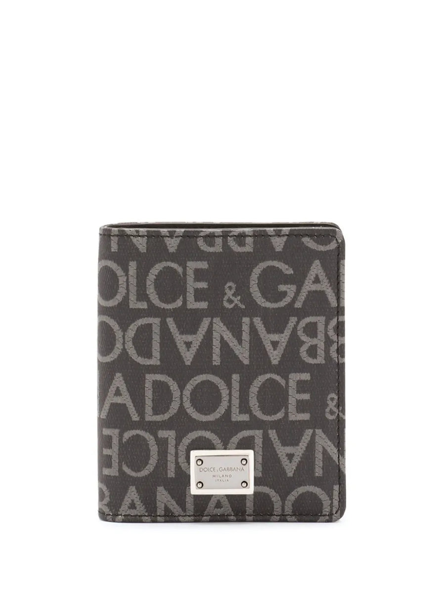 coated jacquard bi-fold card holder