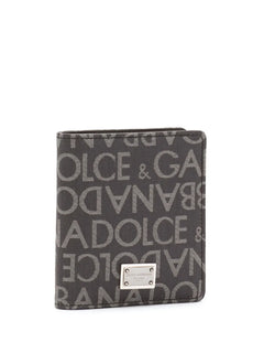 coated jacquard bi-fold card holder