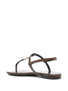 Cassandre-plaque leather sandals