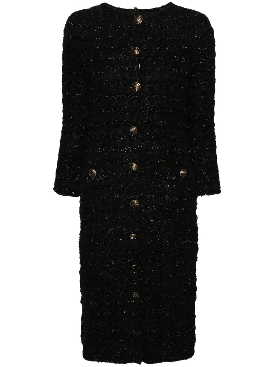 tweed button-up dress