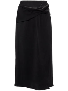 draped midi skirt