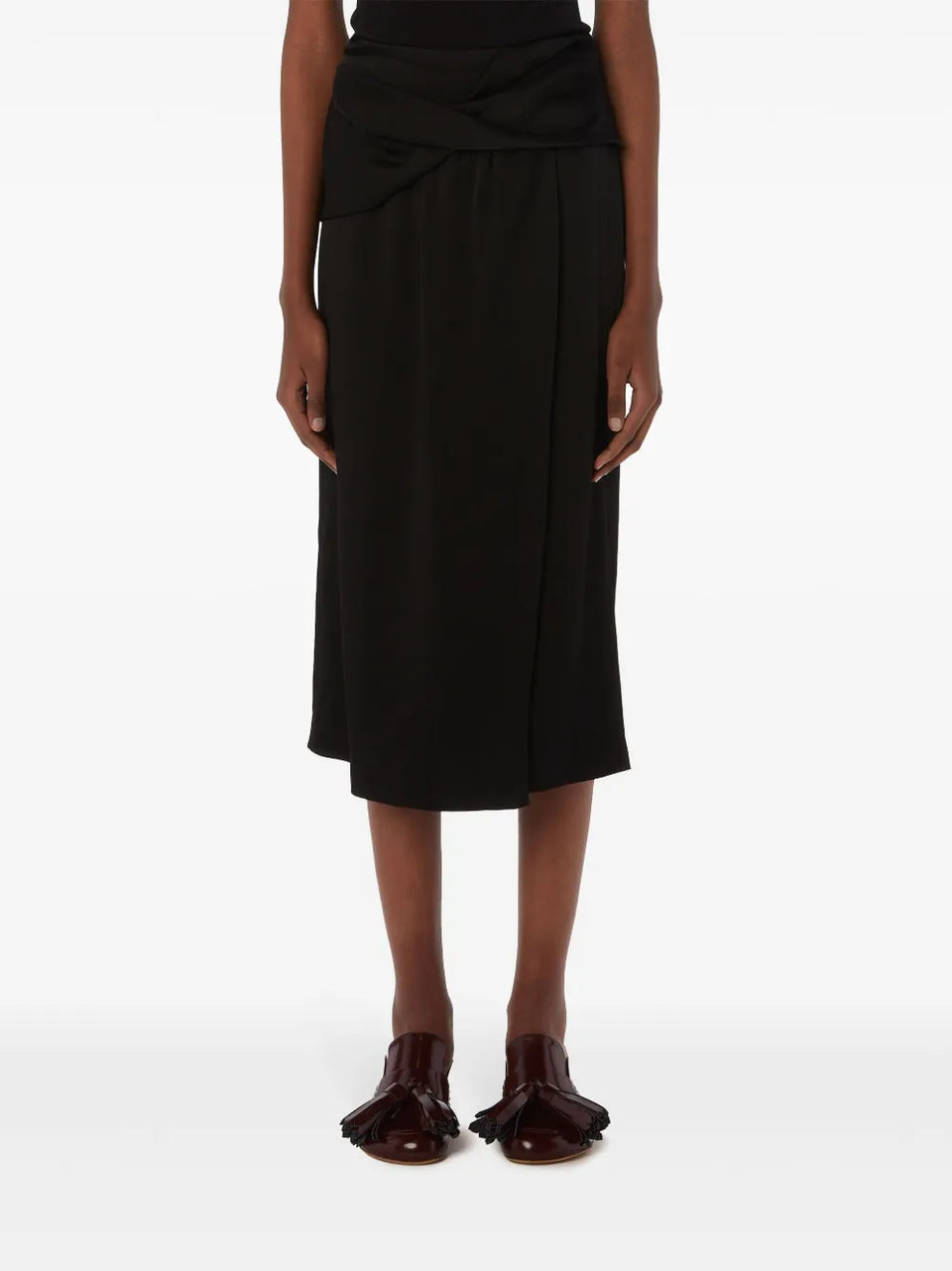 draped midi skirt