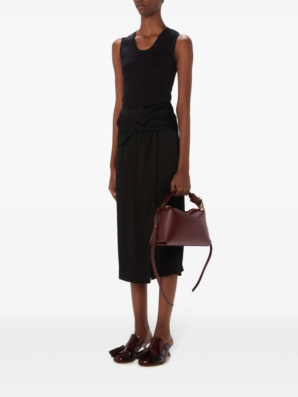 draped midi skirt