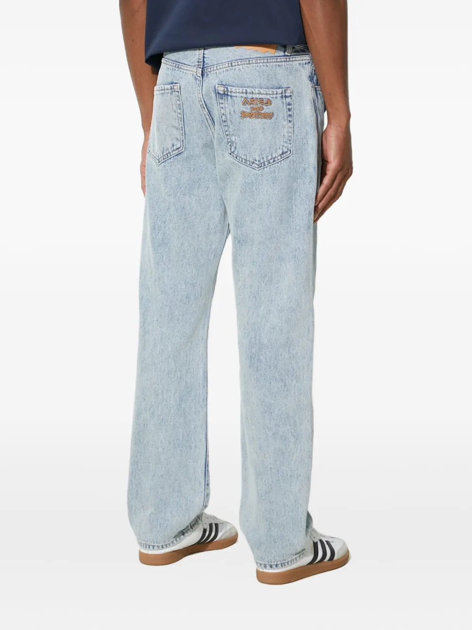 embroidered-logo jeans