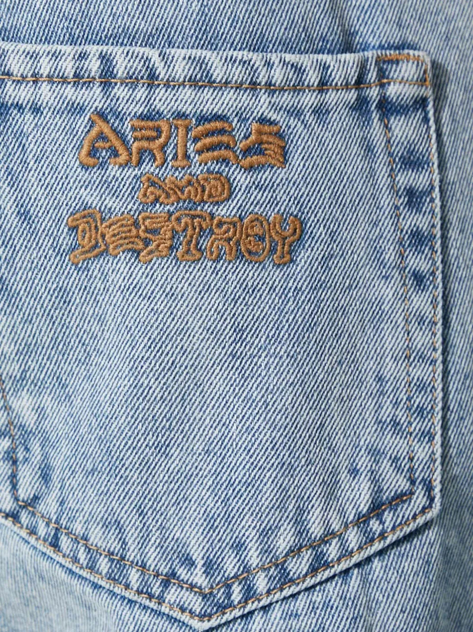 embroidered-logo jeans
