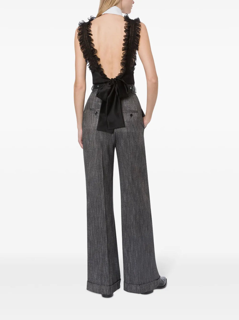 wide-leg tailored trousers
