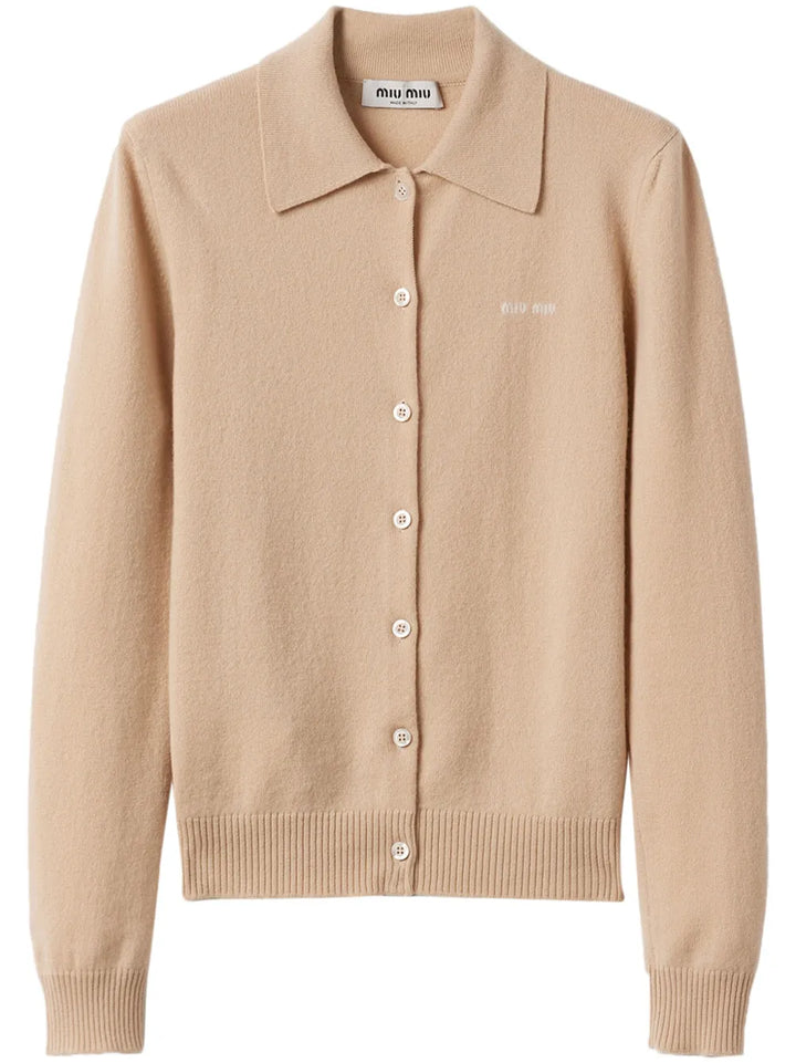 intarsia-knit logo cardigan