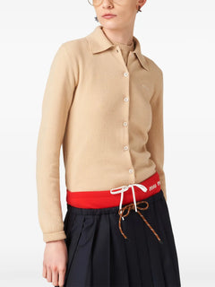 intarsia-knit logo cardigan